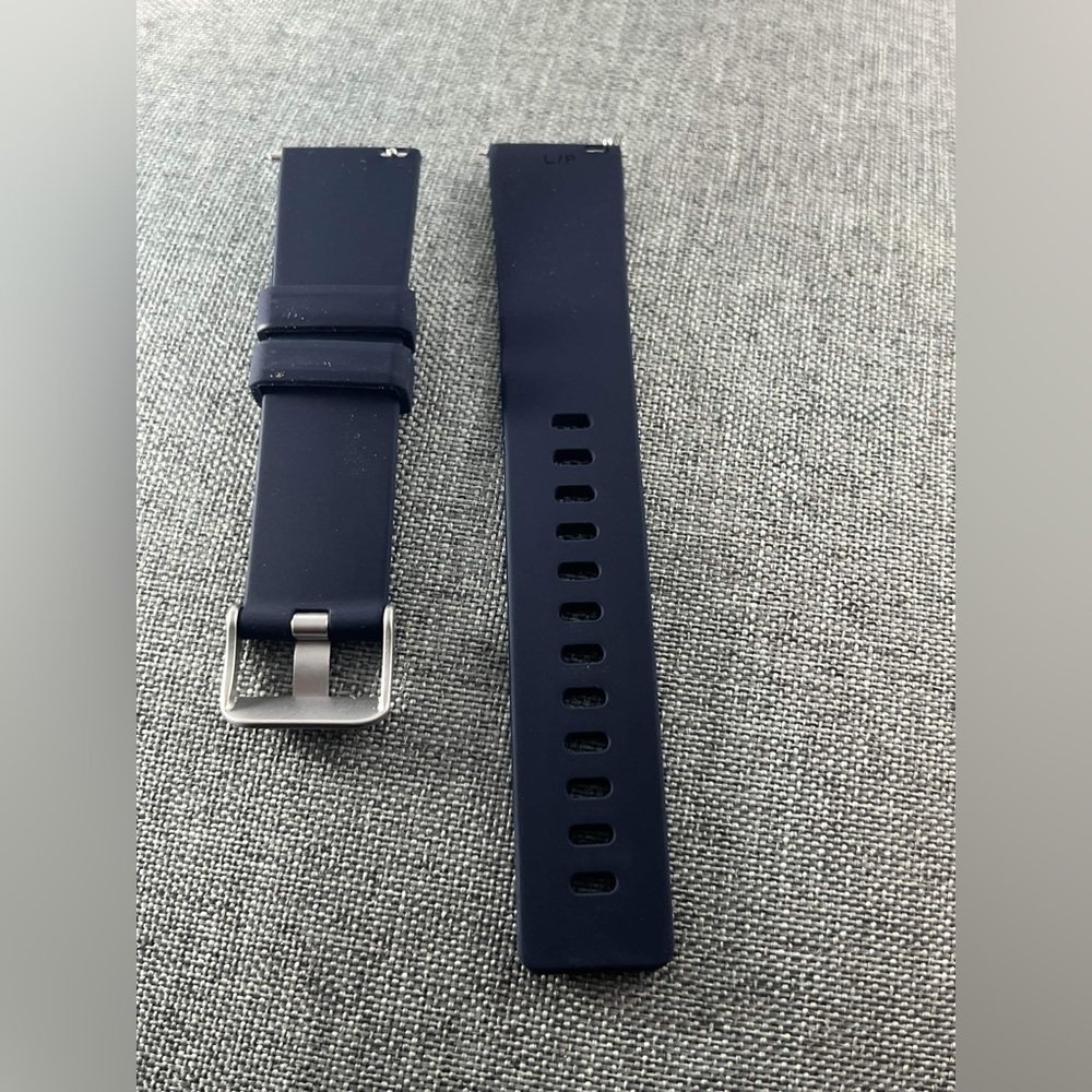 22mm Black Silicone Watch Band New